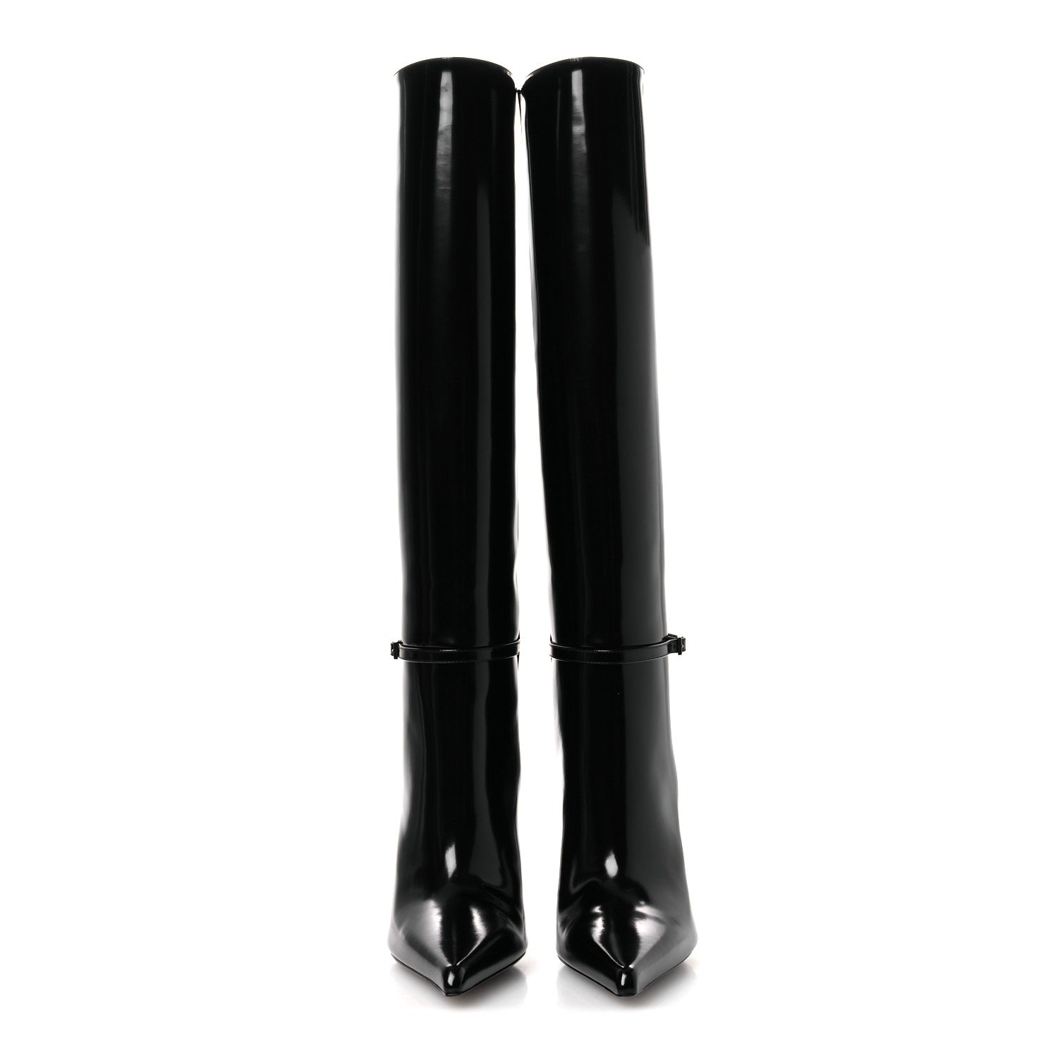 Saint Laurent Glazed Calfskin Vendome 110 Boots 40 Black 3 of 11