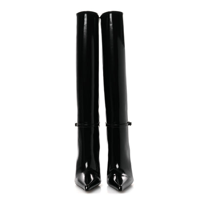 Saint Laurent Glazed Calfskin Vendome 110 Boots 40 Black 3 of 11