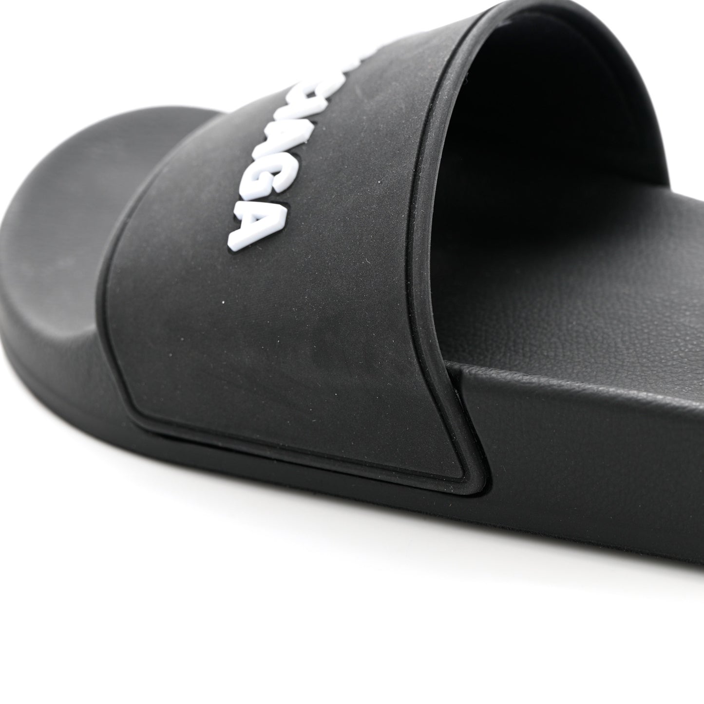 Rubber Womens Logo Pool Slide Sandals 37 Black