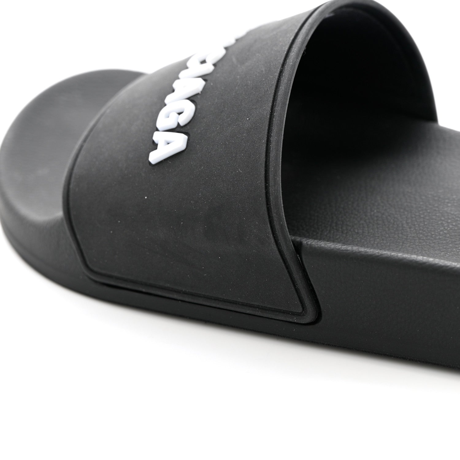 Balenciaga Rubber Womens Logo Pool Slide Sandals 37 Black 13 of 16