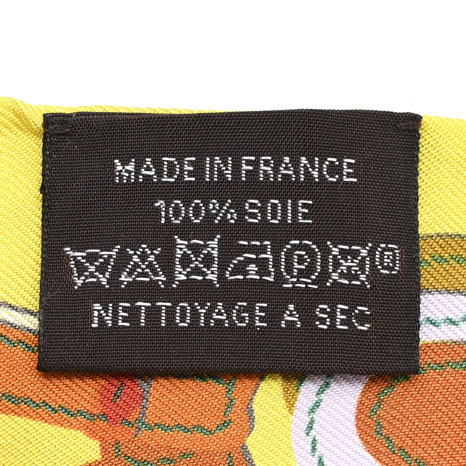 Hermes Silk Brides de Gala Applique Pique Twilly Jaune Vif Vert D'eau Bronze 3 of 4
