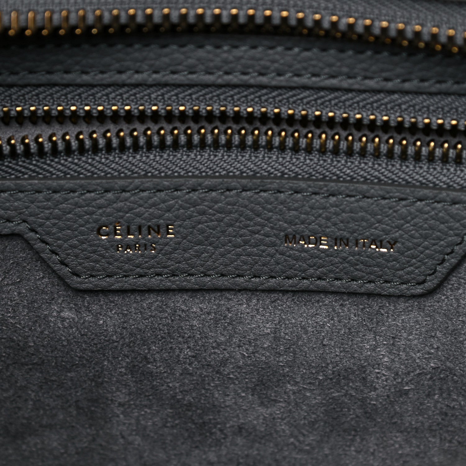 Celine Baby Drummed Calfskin Micro Luggage Kohl 8 of 10