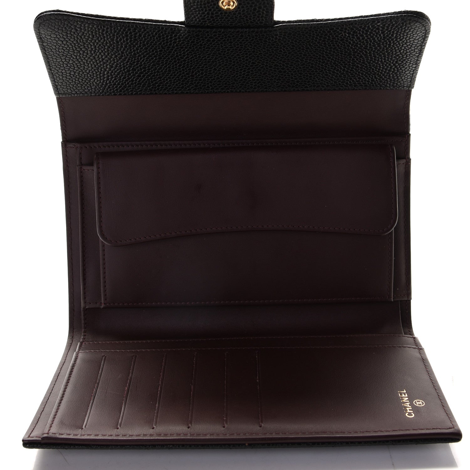 Chanel Caviar Quilted Long Flap Wallet Black 5 of 8