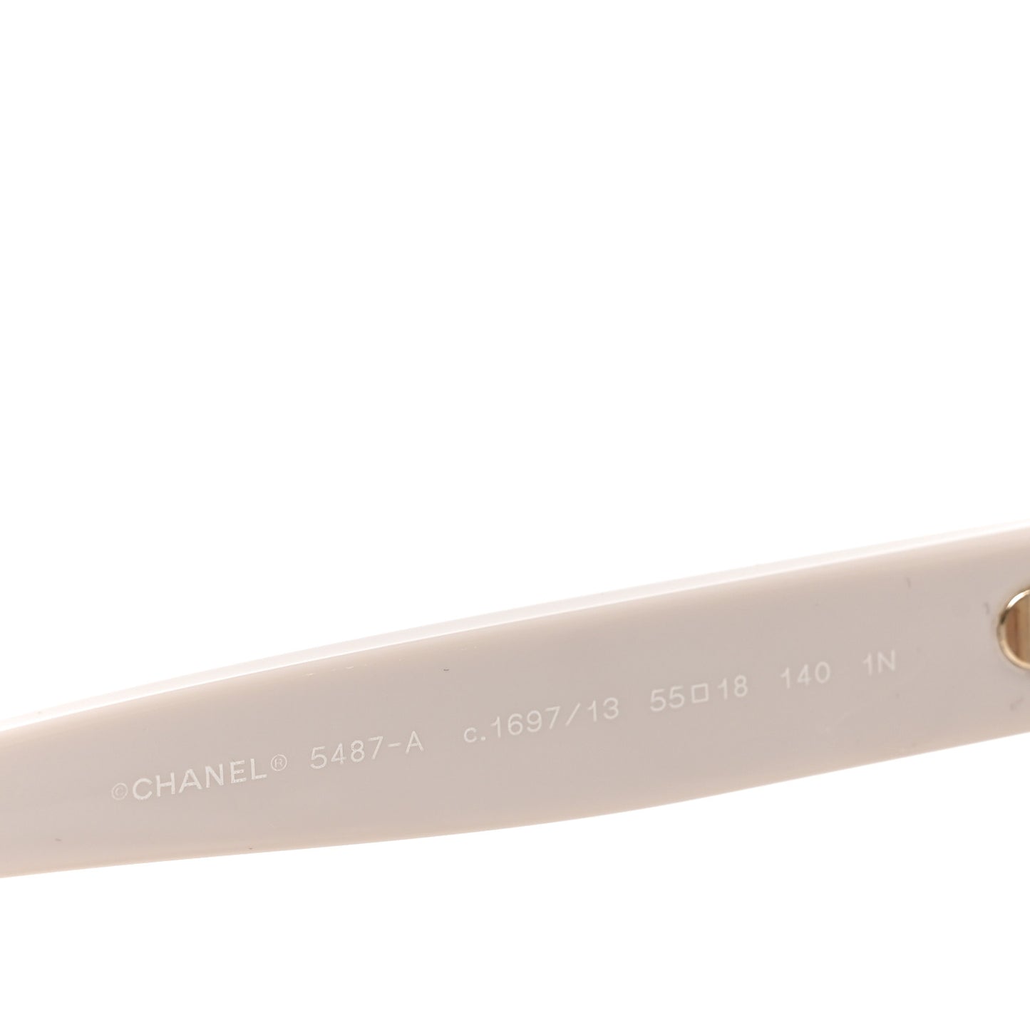Acetate Chain Square Sunglasses 5487-A Beige