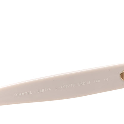 Chanel Acetate Chain Square Sunglasses 5487-A Beige 6 of 7