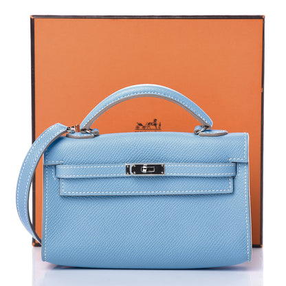 Hermes Epsom Tiny Kelly Sellier Celeste 10 of 10