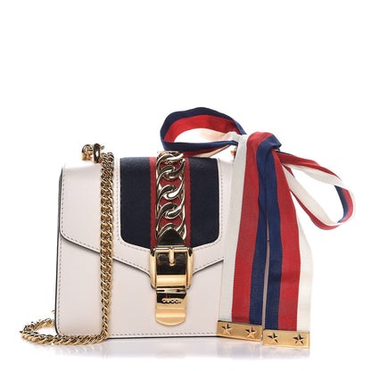 Gucci Calfskin Mini Sylvie Chain Shoulder Bag White 1 of 8