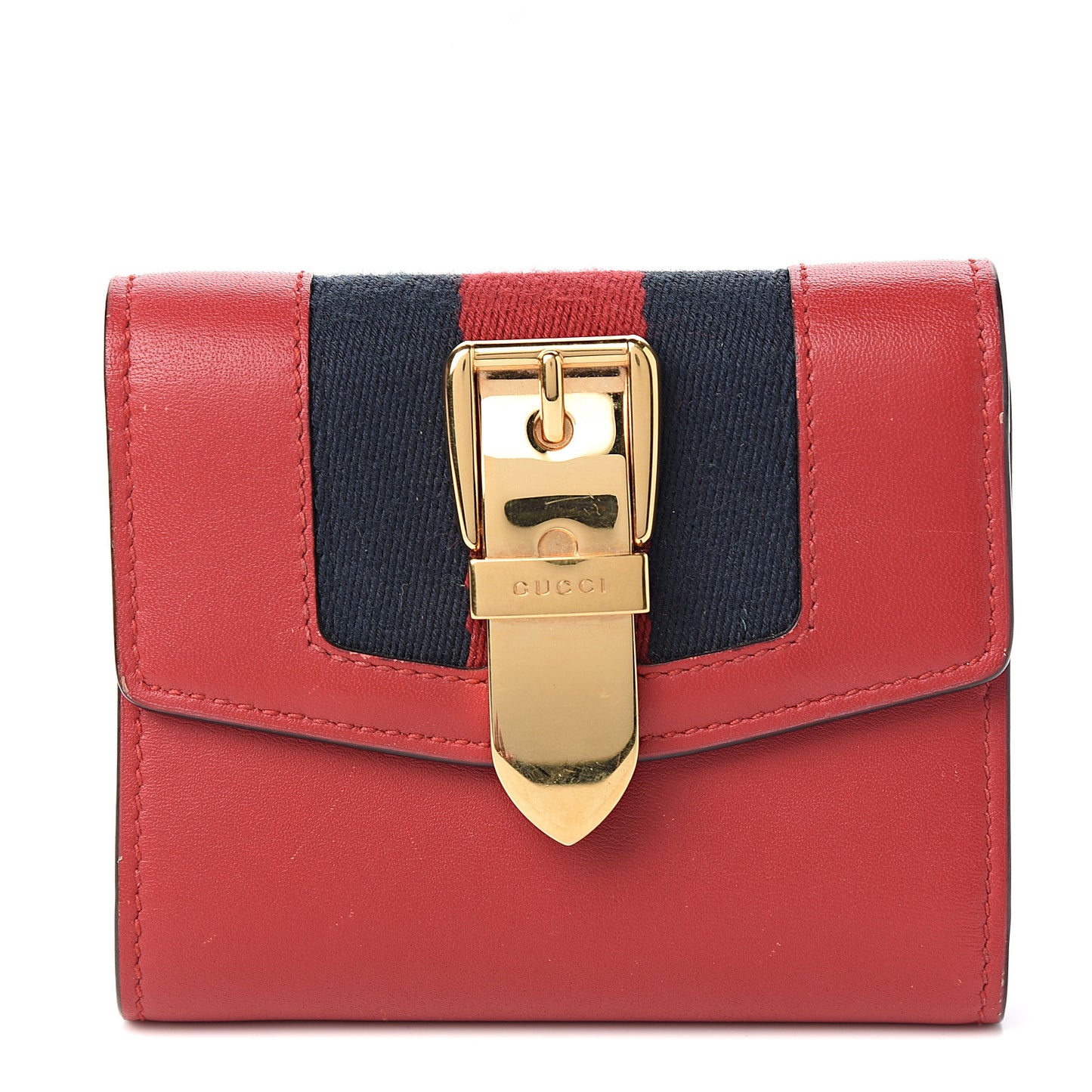 Calfskin Sylvie Wallet Hibiscus Red