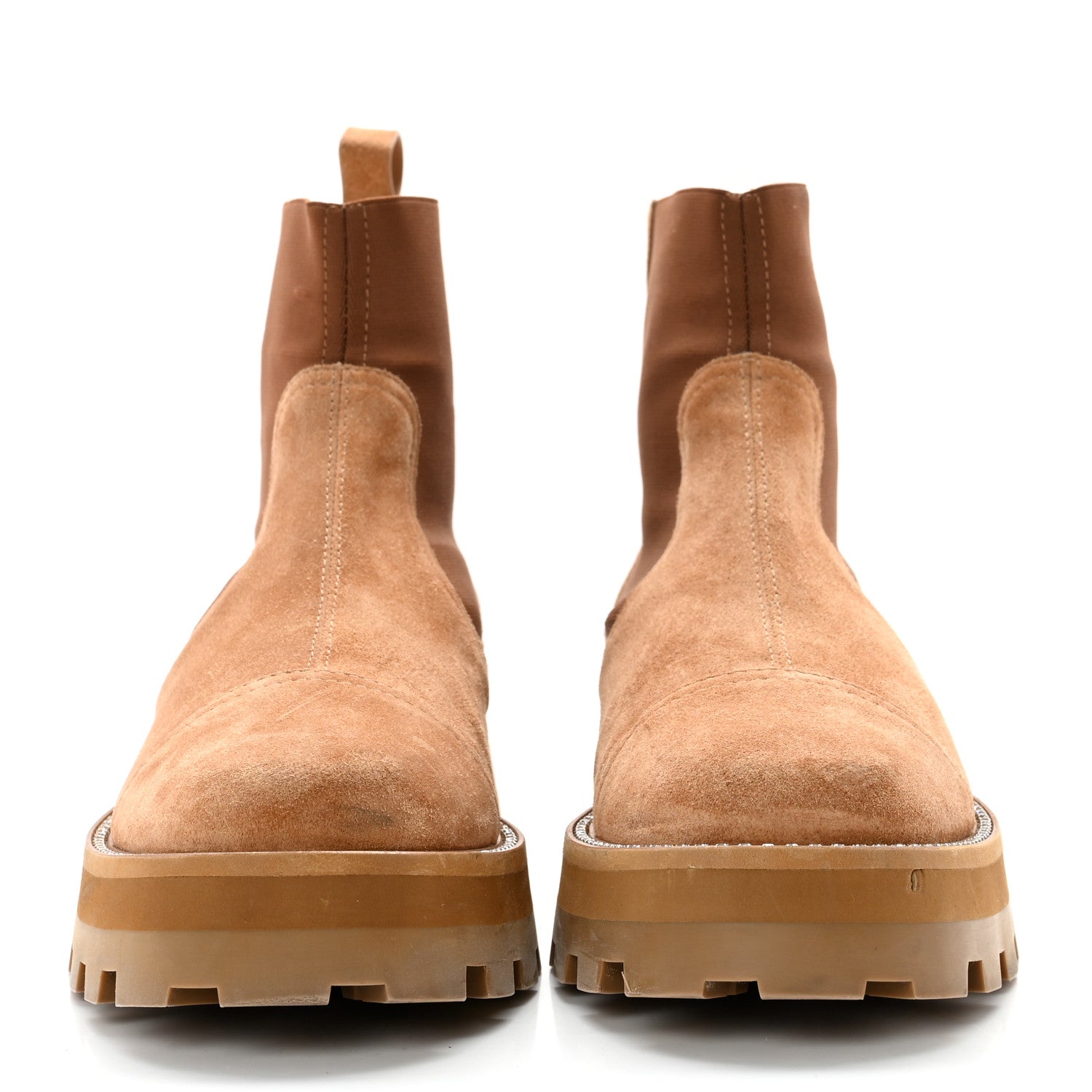 Jimmy Choo Suede Crystal Clayton Flat Ankle Boots 39.5 Caramel 2 of 11