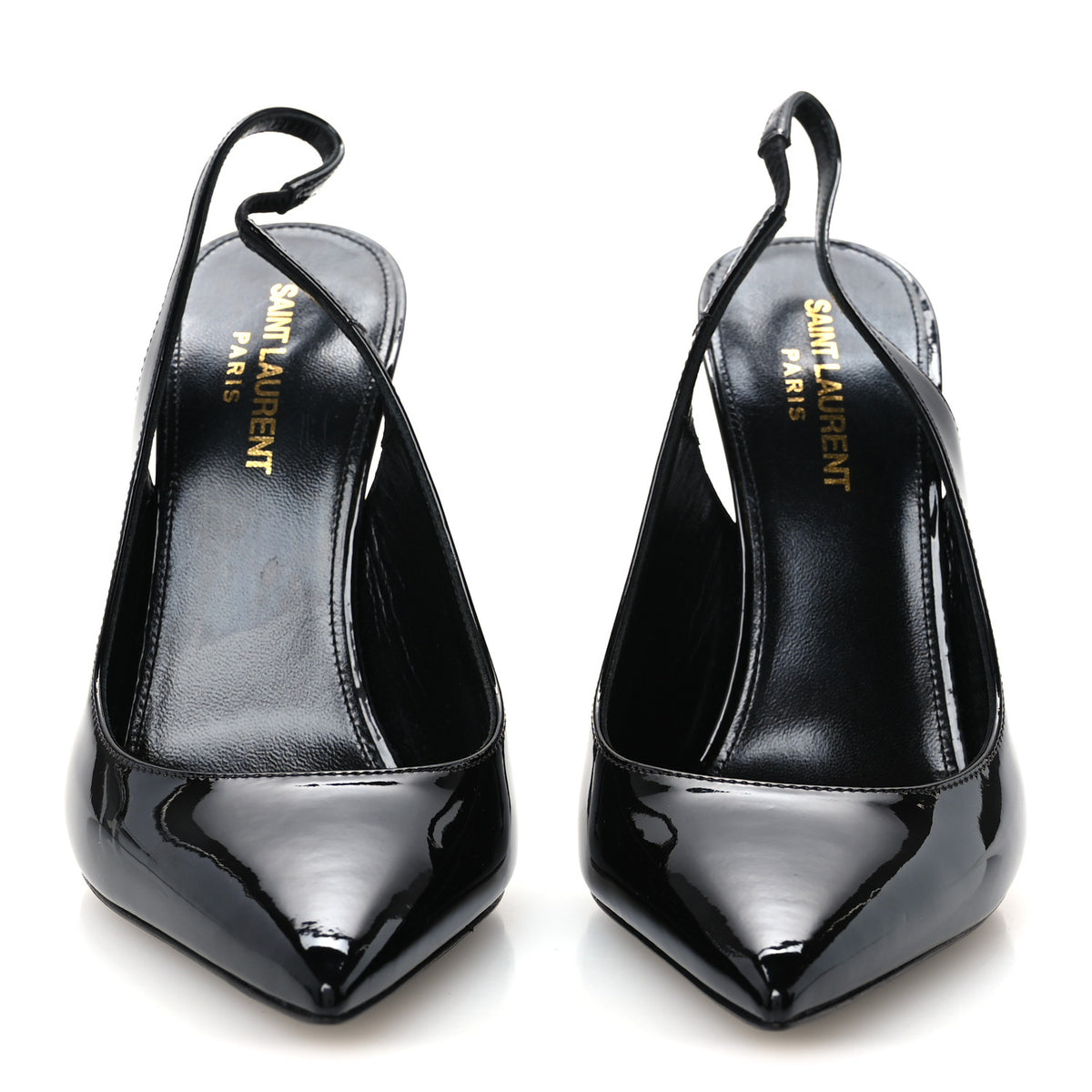 Saint Laurent Patent Opyum 110 Slingback Pumps 37.5 Black 3 of 10