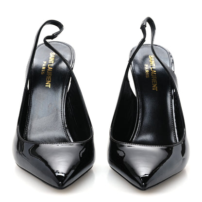 Saint Laurent Patent Opyum 110 Slingback Pumps 37.5 Black 3 of 10