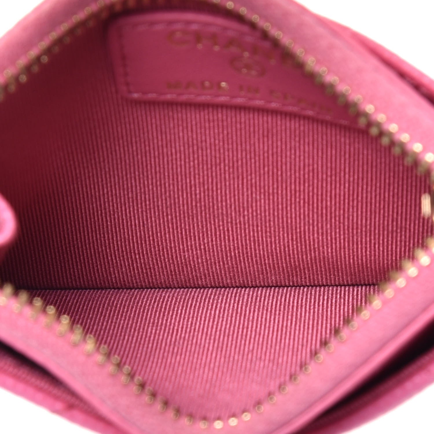 Chanel Caviar Quilted CC Zip Card Holder Pink 5 of 7