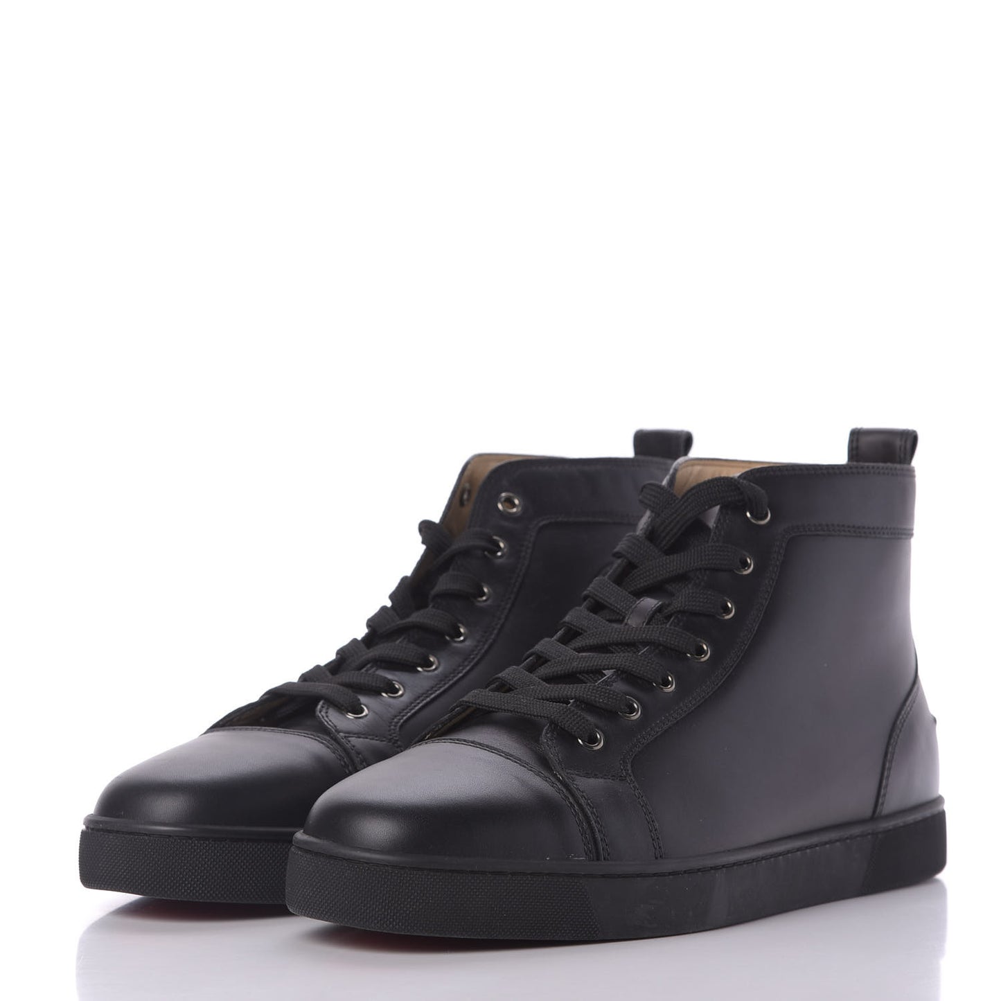 Calfskin Mens Louis High Top Sneakers 46 Black