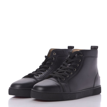 Christian Louboutin Calfskin Mens Louis High Top Sneakers 46 Black 3 of 9