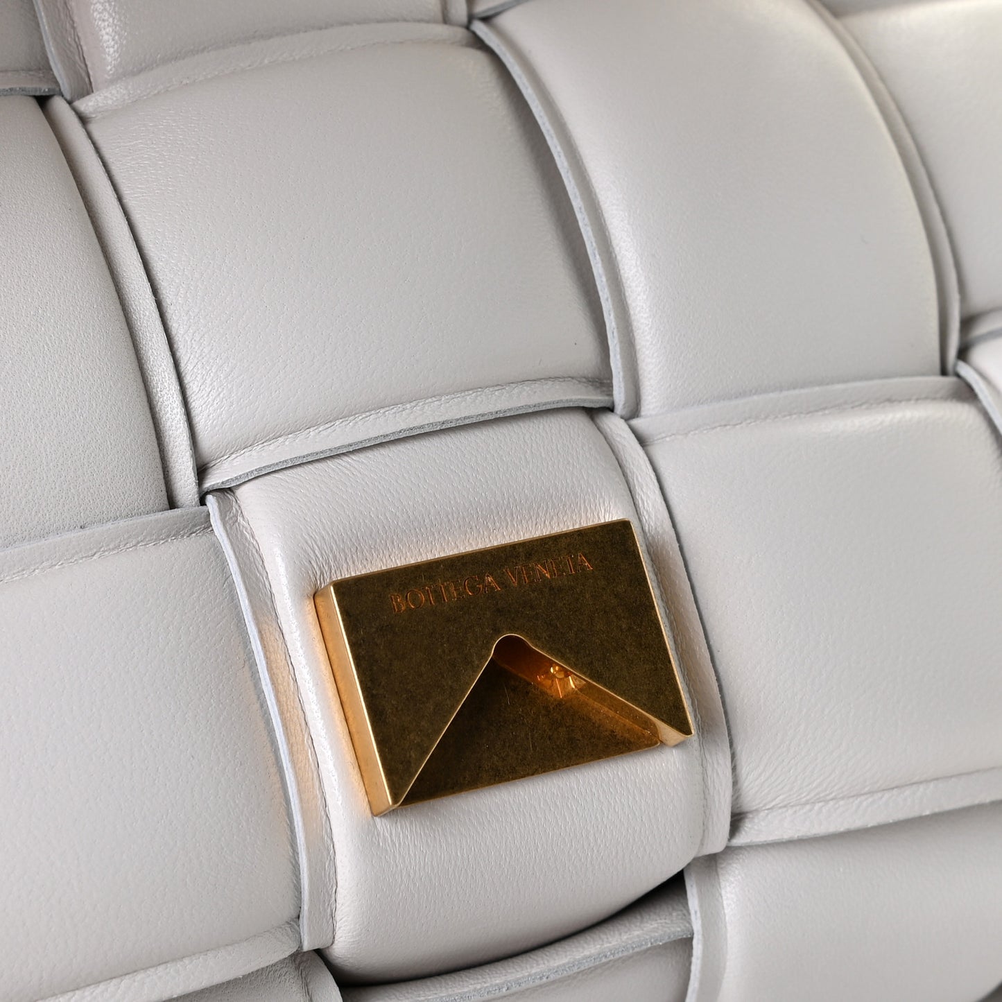 Nappa Maxi Intreccio Padded Cassette Crossbody Bag Chalk