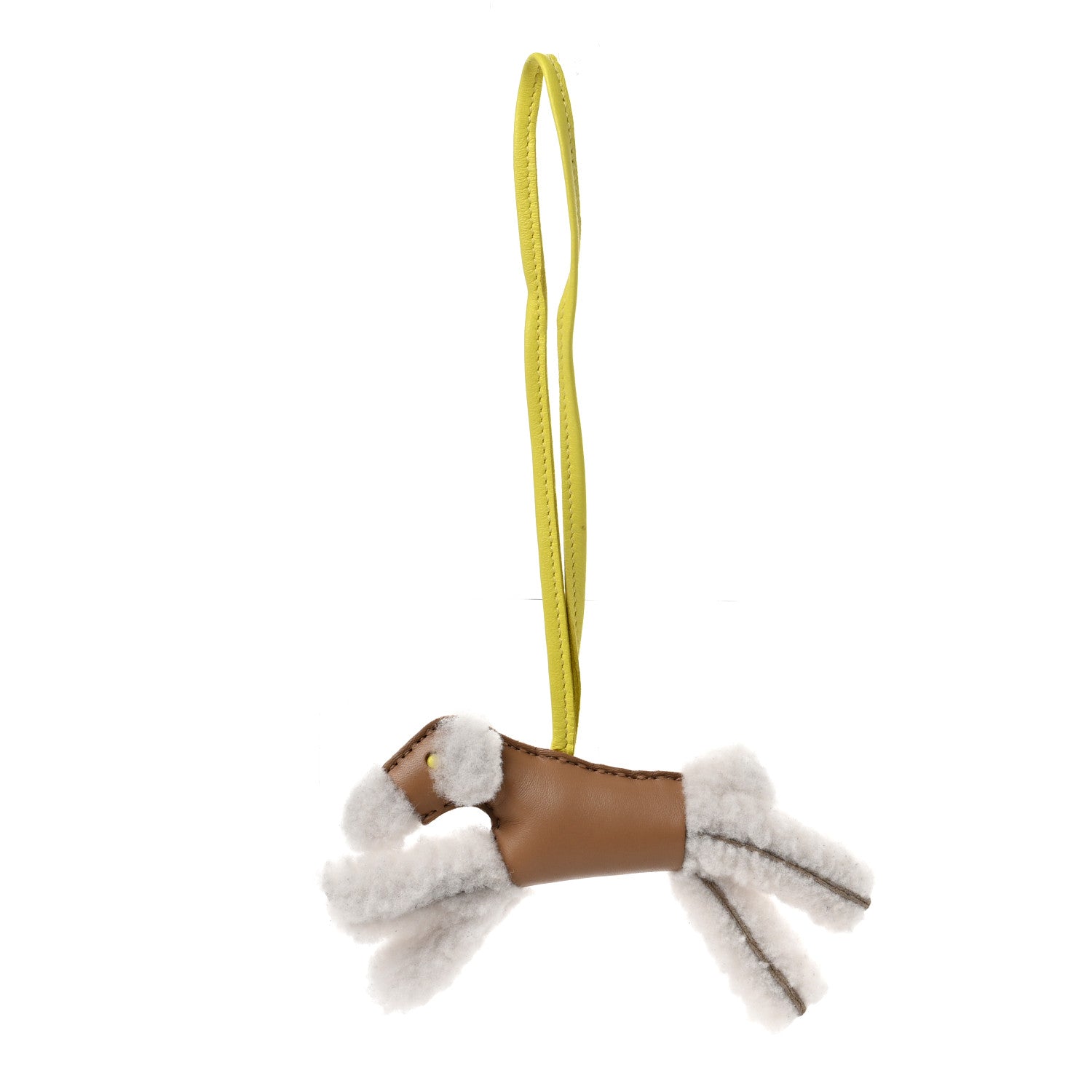 Hermes Milo Lambskin Shearling Budy Charm Chai Lime 1 of 4