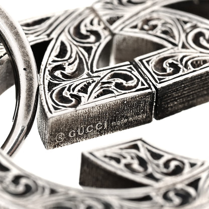 Gucci Metal Interlocking GG Keyring Silver 3 of 5