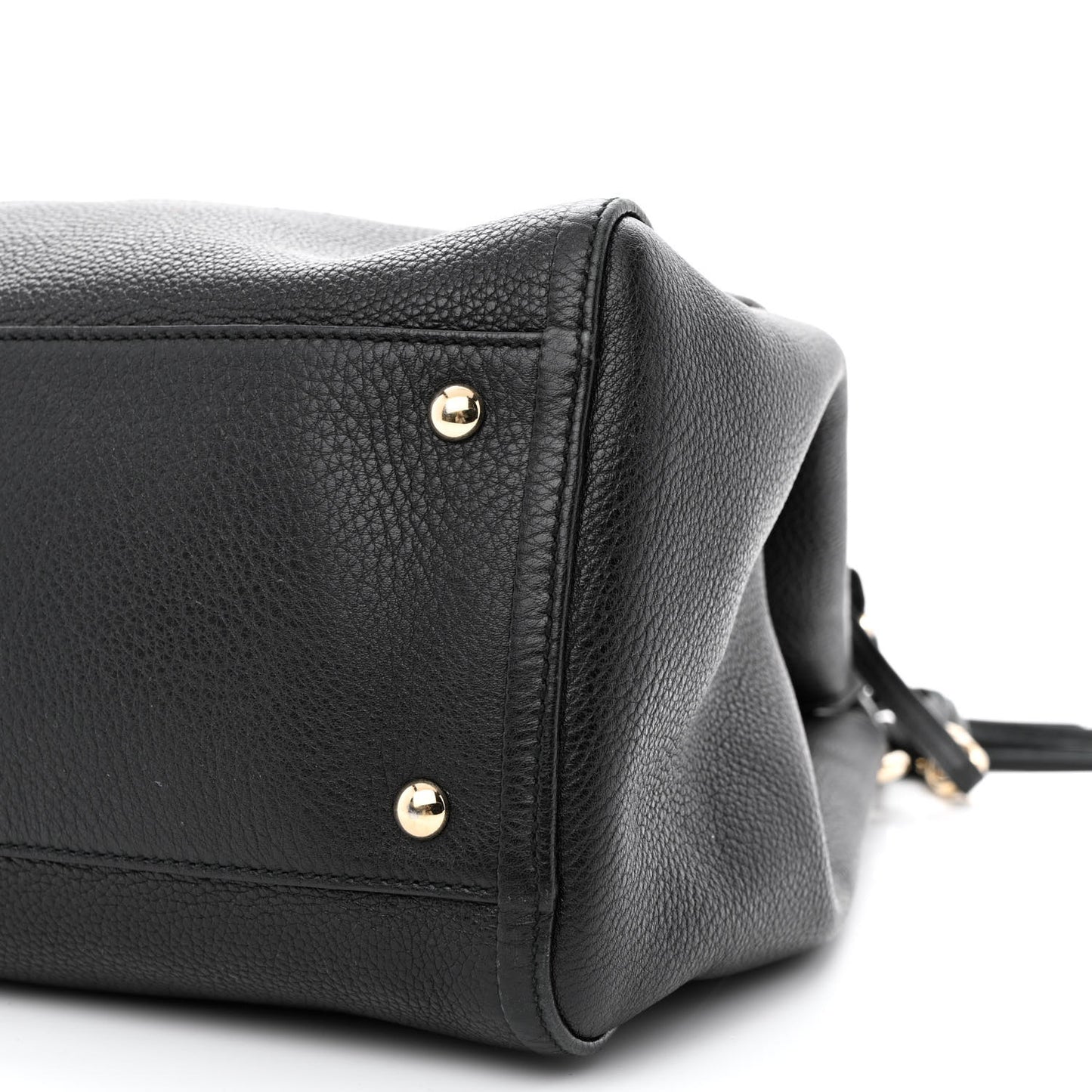 Pebbled Calfskin Medium Soho Shoulder Bag Black
