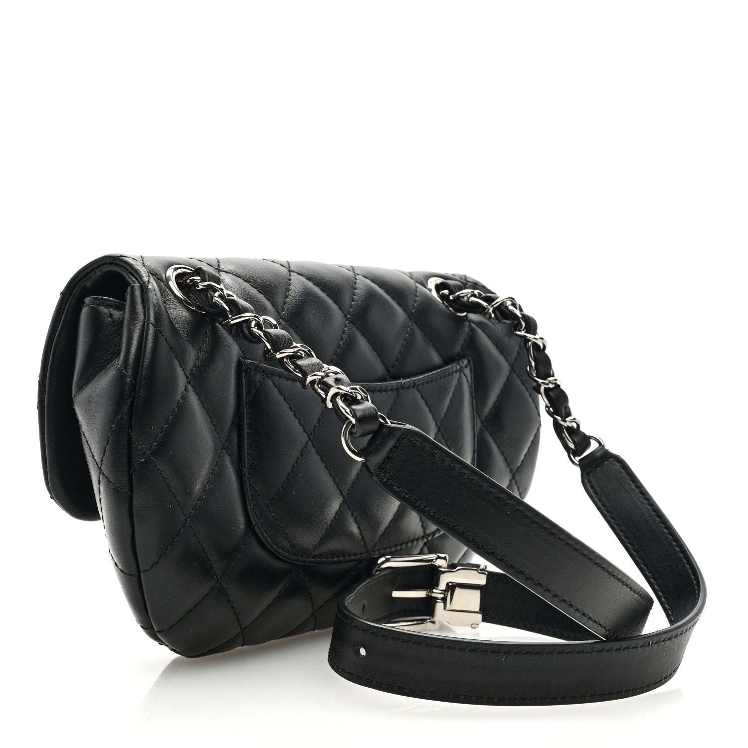 Chanel Calfskin Quilted CC Uniform Flap Belt Bag Black 3 of 9