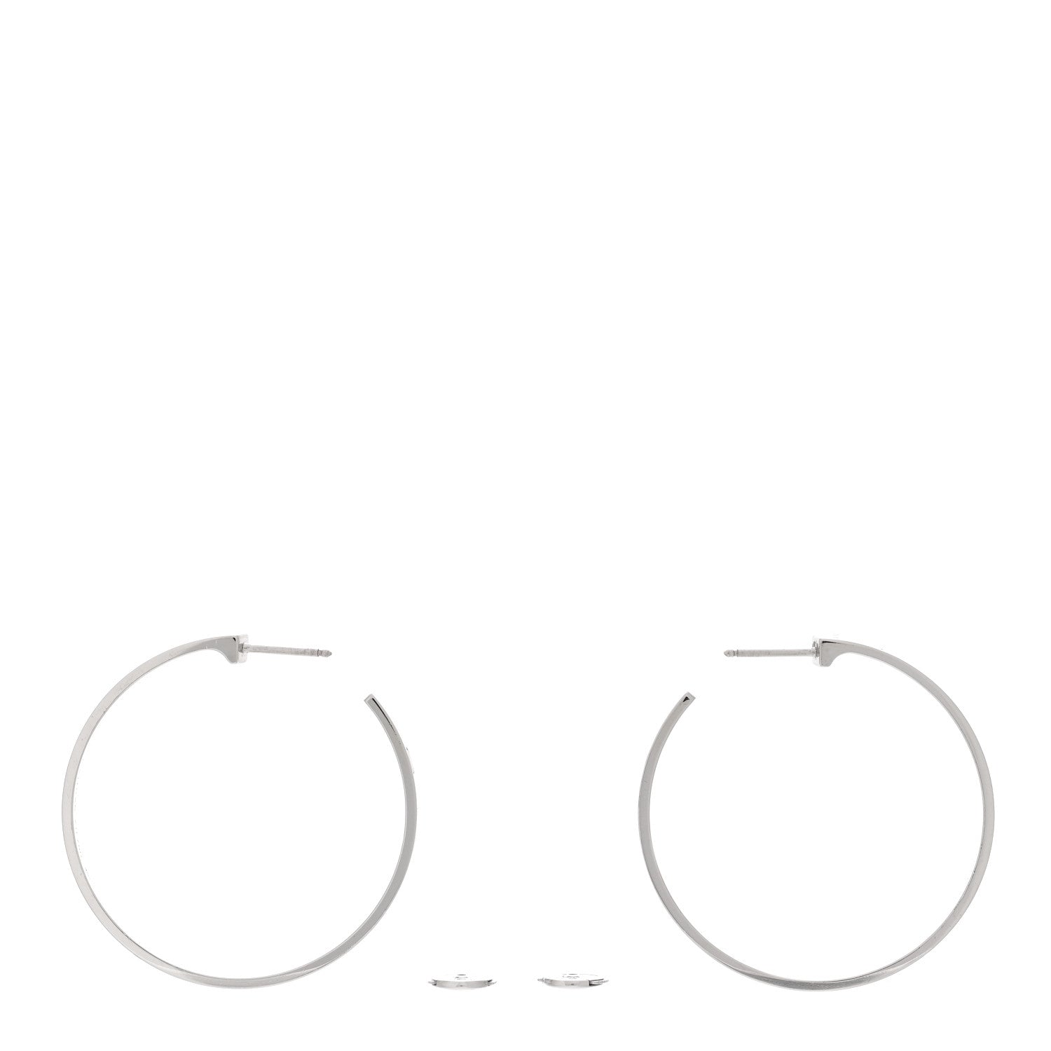Cartier 18K White Gold Large LOVE Hoop Earrings 3 of 4