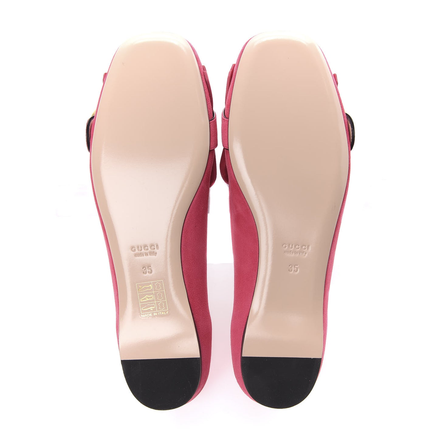 Kid Scamosciato GG Marmont Fringe Flats 35 Hot Pink