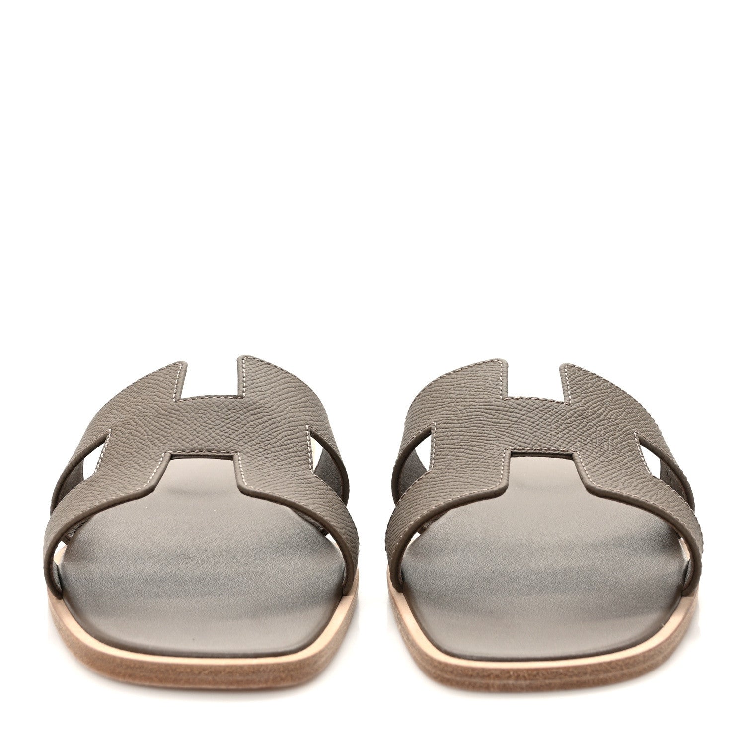 Hermes Epsom Oran Sandals 39 Etoupe 2 of 8