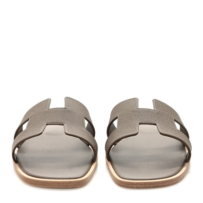 Hermes Epsom Oran Sandals 39 Etoupe 2 of 8