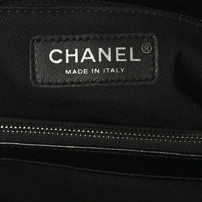 Chanel Metallic Goatskin Quilted Large City Rock Shopping Bag Black 6 of 11