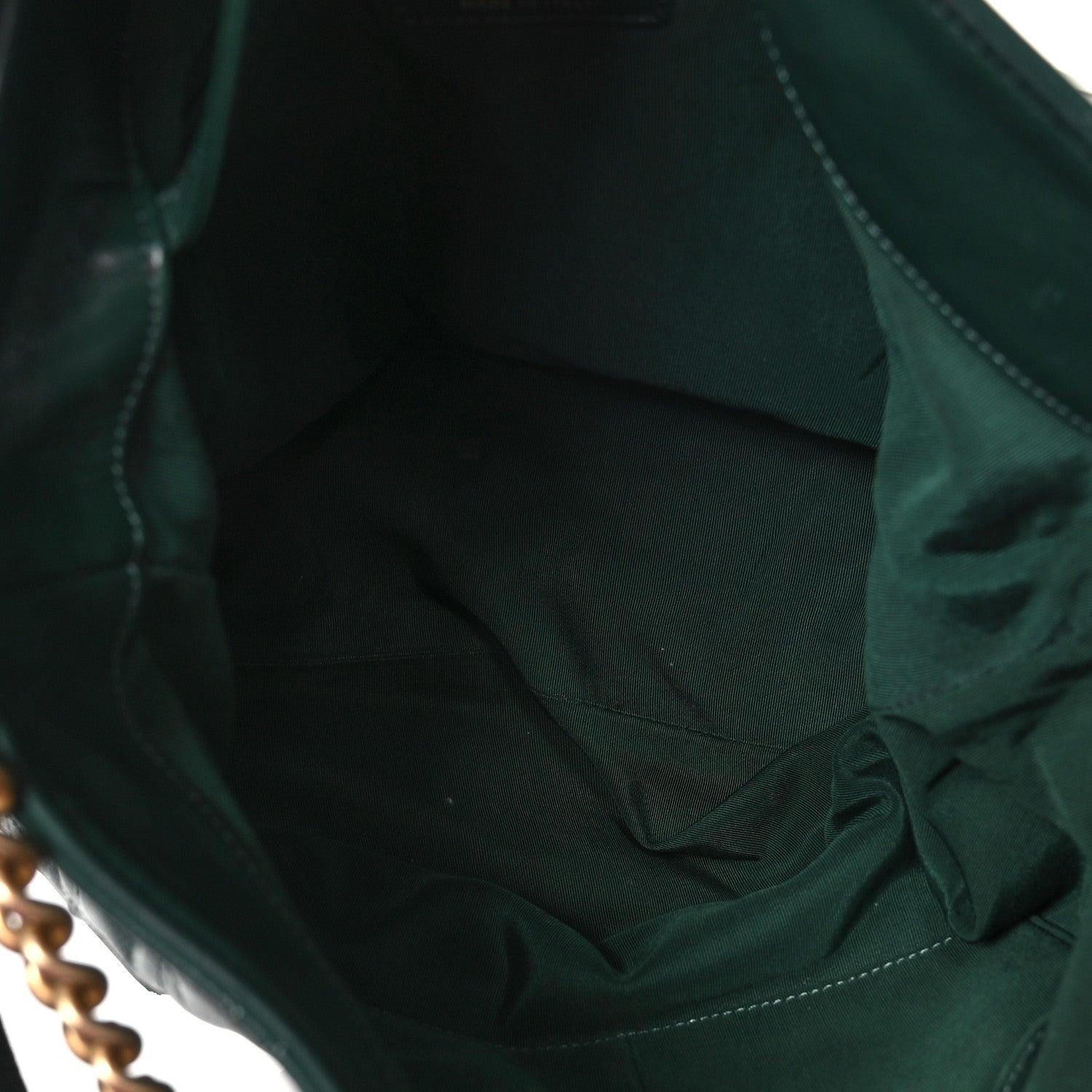 Chanel Calfskin Stitched Large Button Up Hobo Dark Green 5 of 12