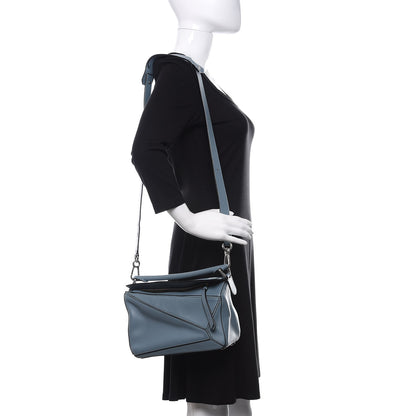 Loewe Calfskin Small Puzzle Bag Stone Blue 2 of 12