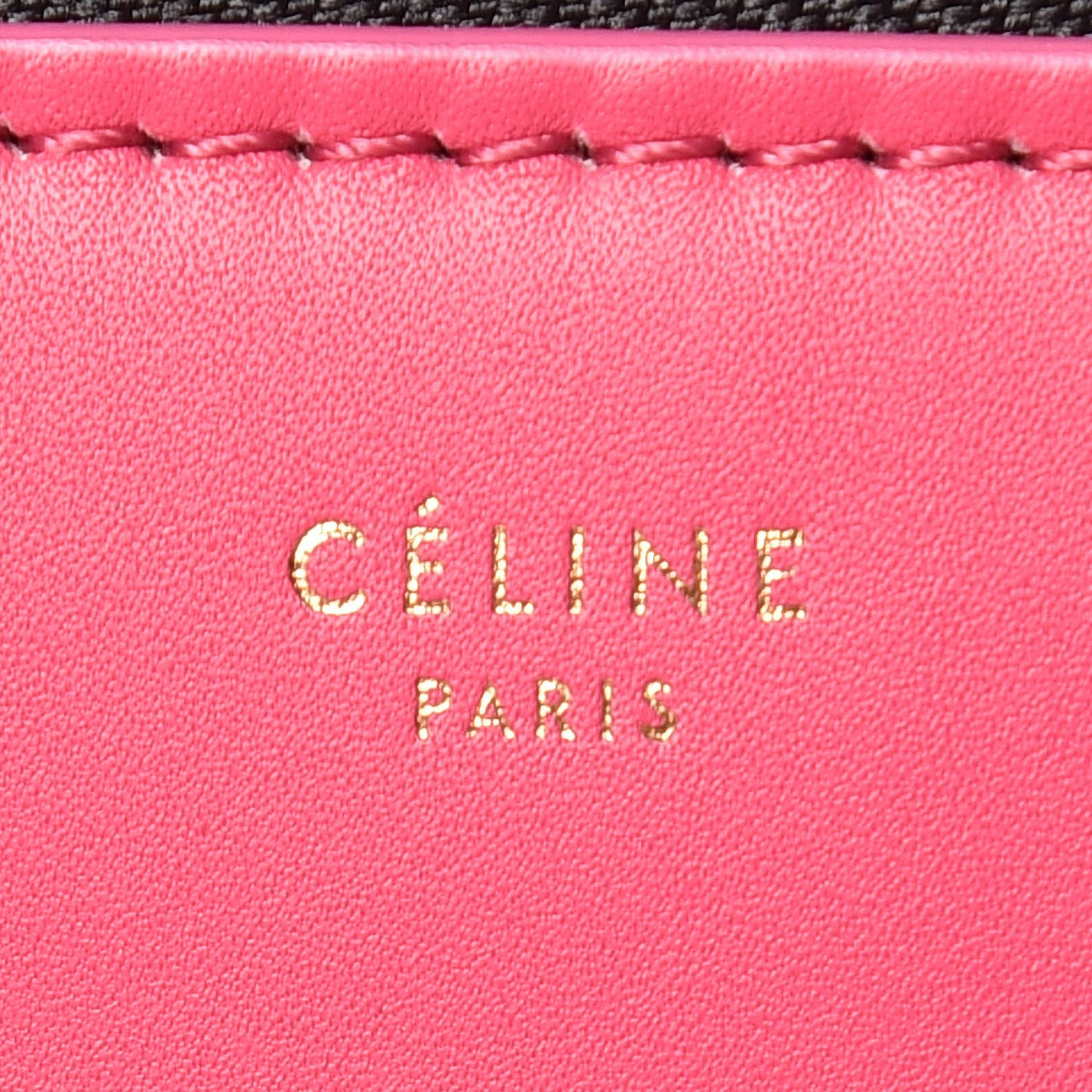 Smooth Calfskin Small Tri-Color Edge Shoulder Bag Fushia