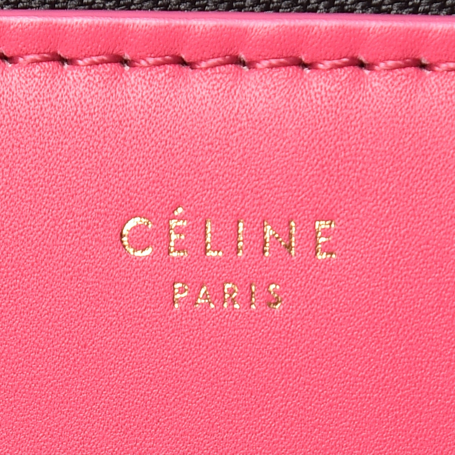 Celine Smooth Calfskin Small Tri-Color Edge Shoulder Bag Fushia 6 of 12