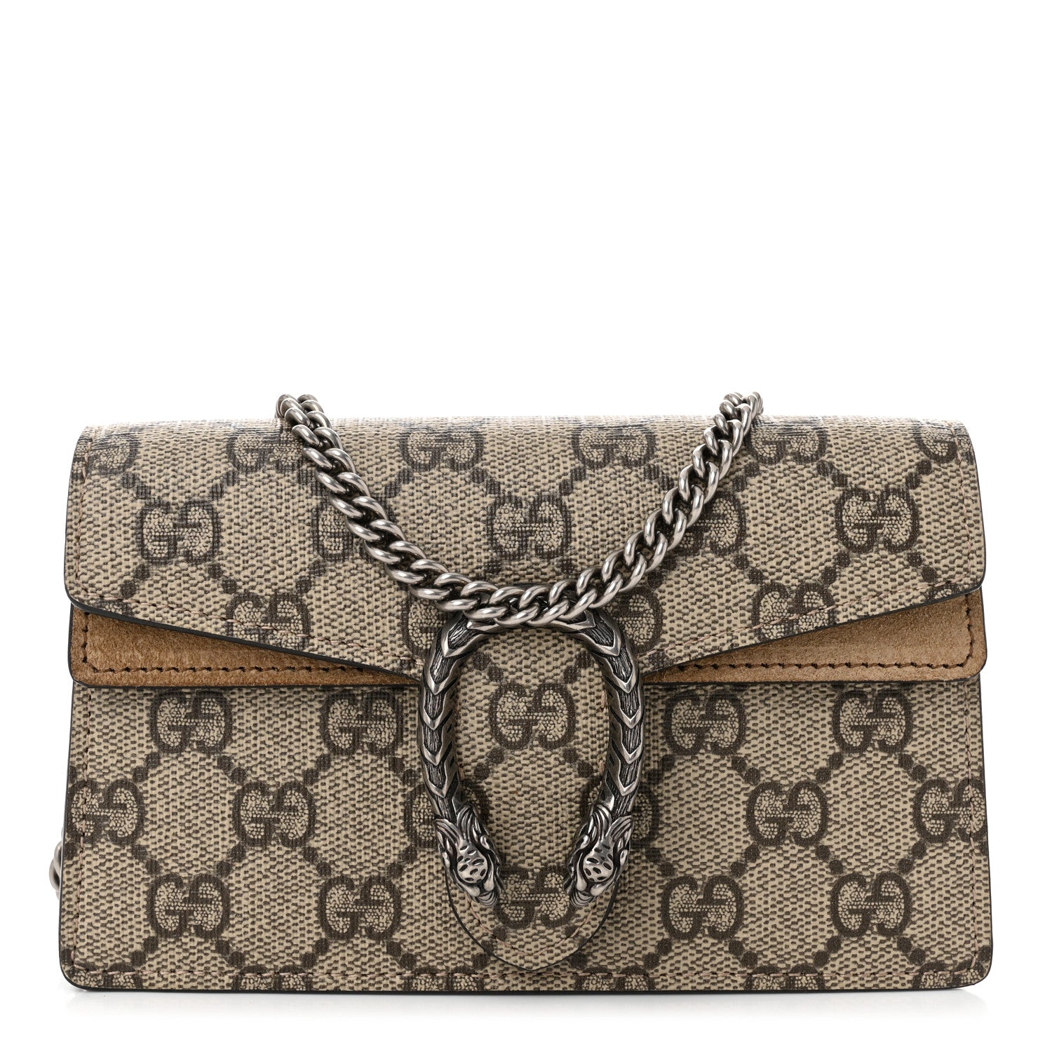 Gucci GG Supreme Monogram Super Mini Dionysus Shoulder Bag Taupe 1 of 10