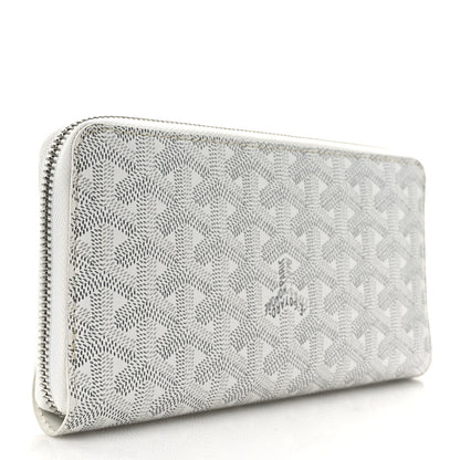 Goyard Goyardine Matignon Zip Around GM Wallet White 3 of 7