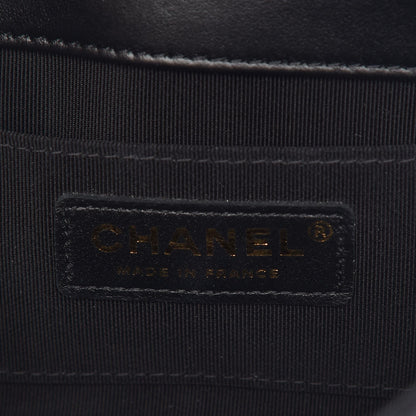 Chanel Glazed Calfskin Chevron Quilted Small Hampton Flap Black 6 of 8