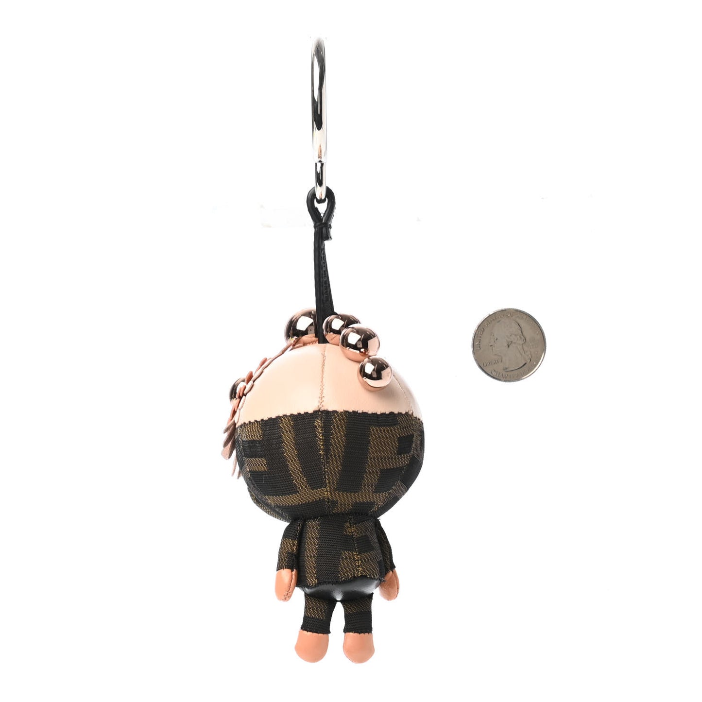 Shiny Nappa Zucca Pearl Fringe Space Monkey Bag Charm Plaster Albicocca Tobacco