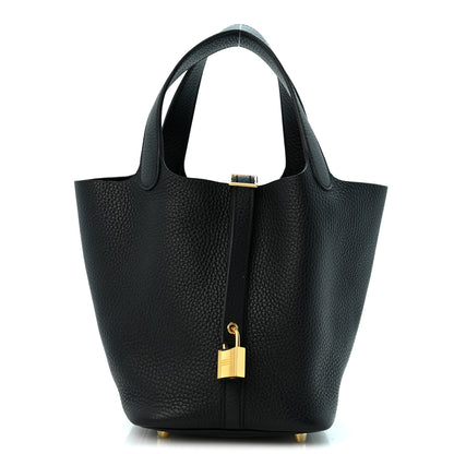 Hermes Taurillon Clemence Picotin Lock 18 PM Black 1 of 13
