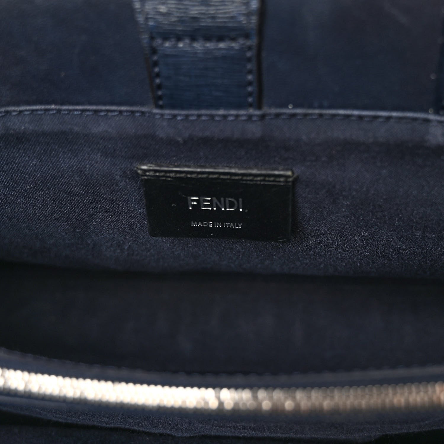 Fendi Vitello Elite Bi-Color Petite 2Jours Tote Blue Notte Papavero 6 of 11