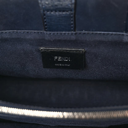Fendi Vitello Elite Bi-Color Petite 2Jours Tote Blue Notte Papavero 6 of 11