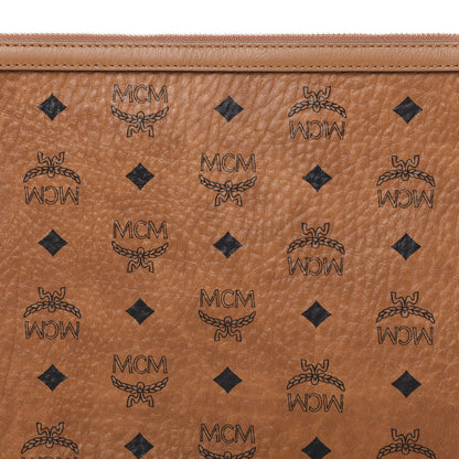 MCM Visetos Medium Stark Wristlet Pouch Cognac 9 of 9