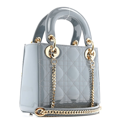 Christian Dior Patent Cannage Mini Lady Dior Grey Stone 3 of 12