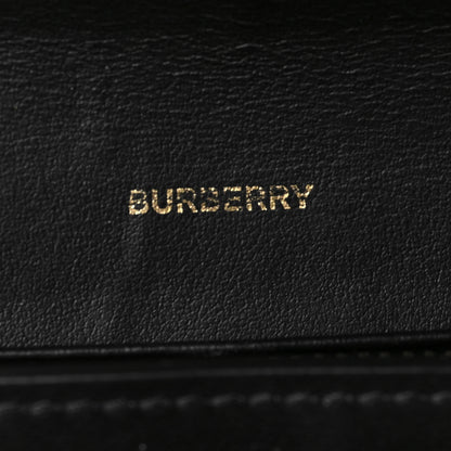 Burberry Grained Calfskin Tartan Halton Wallet Black 6 of 7