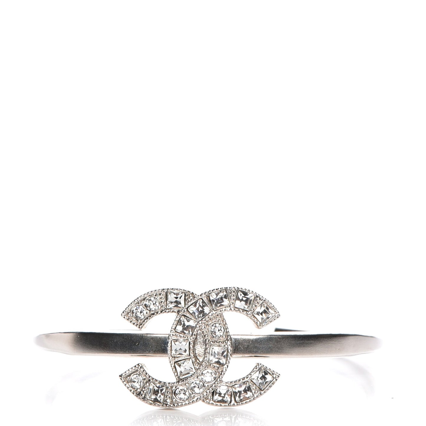 Baguette Crystal CC Bracelet Silver