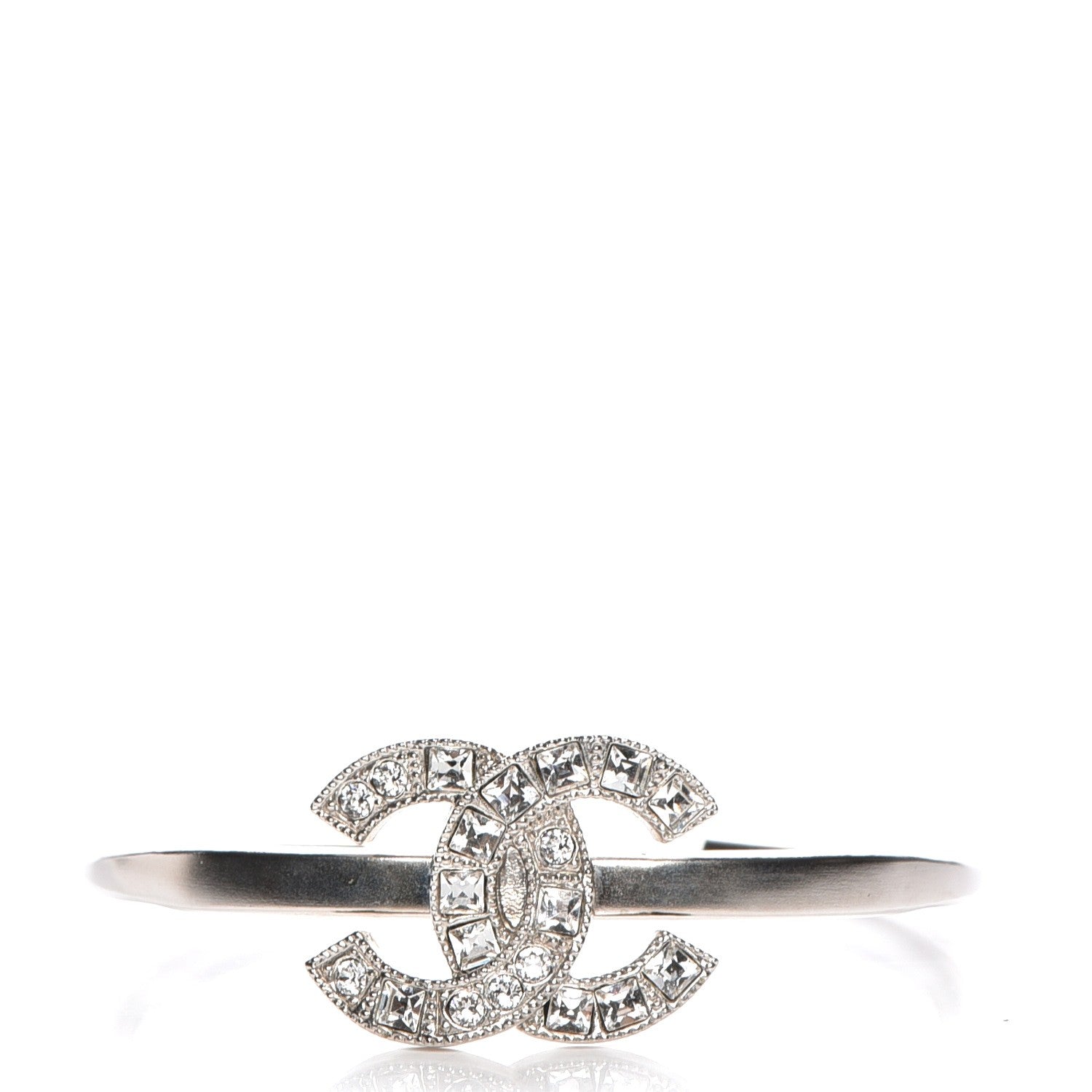 Chanel Baguette Crystal CC Bracelet Silver 1 of 5