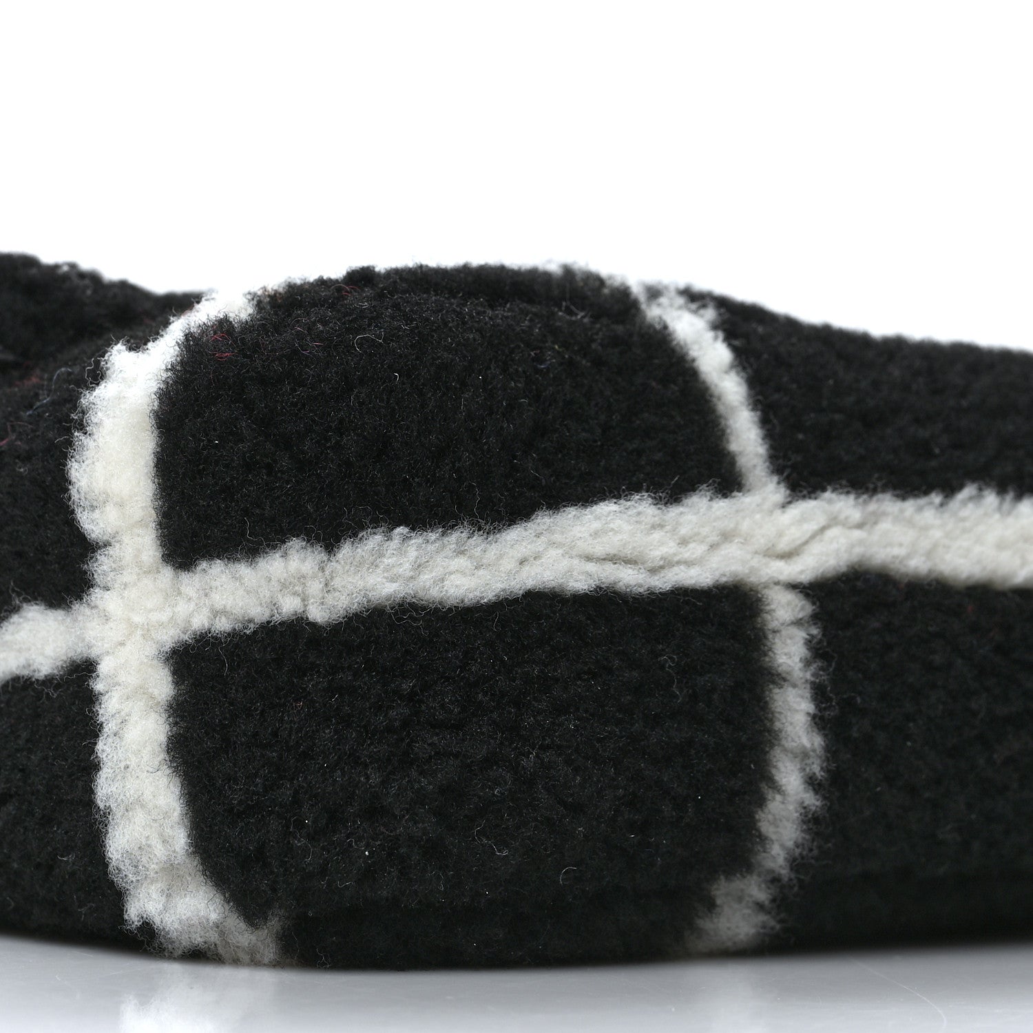 Chanel Shearling Lambskin Large Fluffy Tartan Single Flap Black White 9 of 11