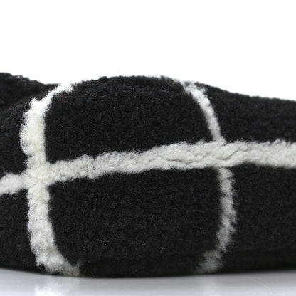 Chanel Shearling Lambskin Large Fluffy Tartan Single Flap Black White 9 of 11