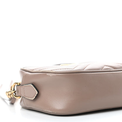 Gucci Calfskin Matelasse Mini GG Marmont Chain Shoulder Bag Porcelain Rose 8 of 10