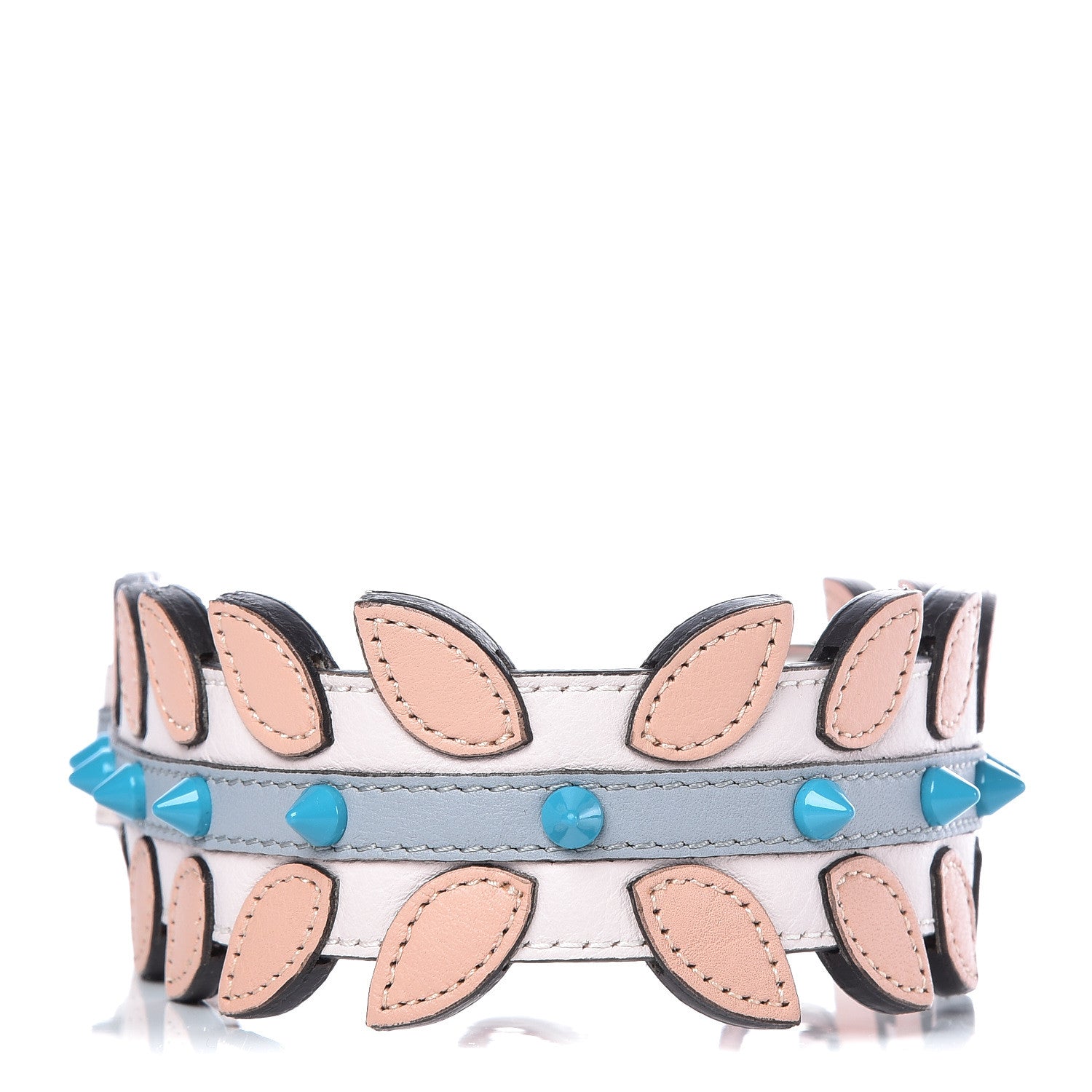 Fendi Calfskin Leaf Mini Strap You Pink Multicolor 1 of 4