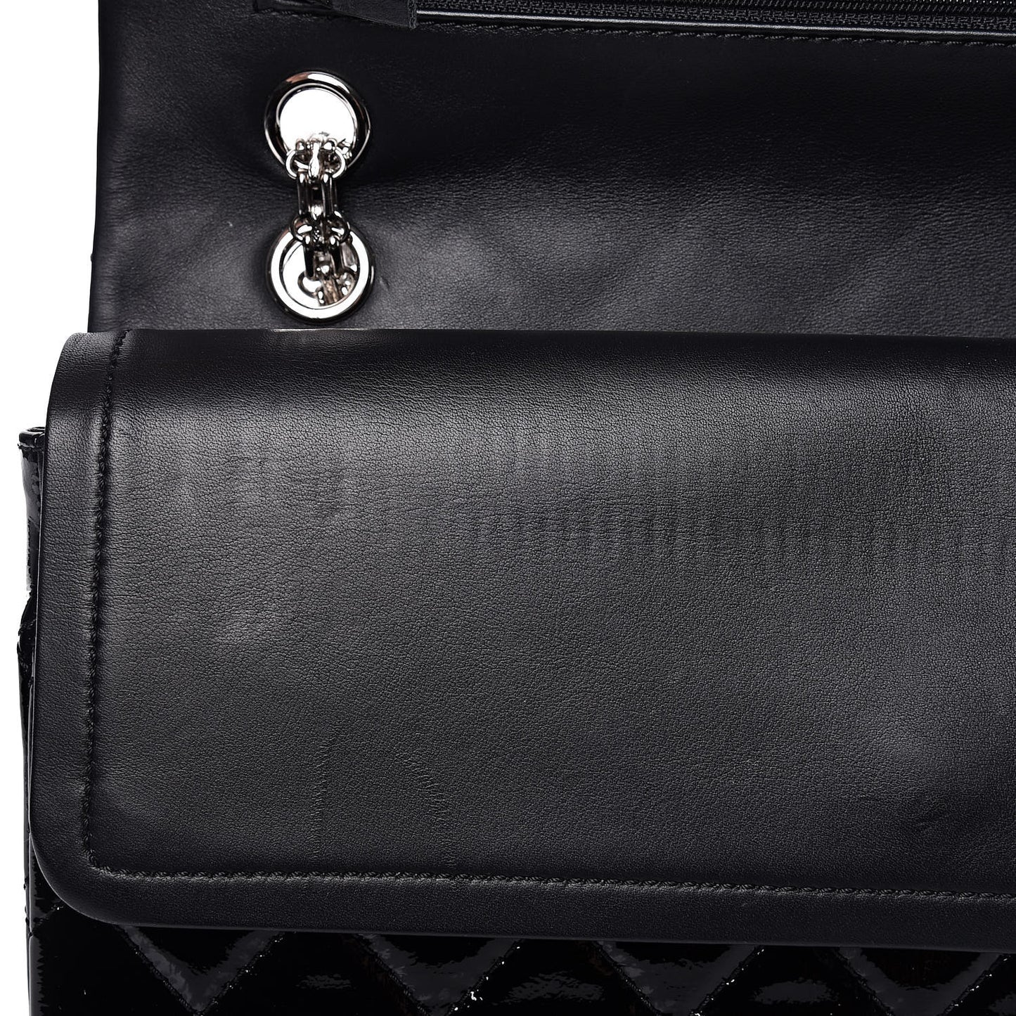 Distressed Patent Quilted 2.55 Reissue 227 Flap Black