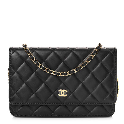 Chanel Lambskin Quilted Wallet On Chain WOC Black 1 of 10